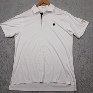 Draddy Sport Golf Polo Shirt Men's L White Performance Stretch Short Sleeve